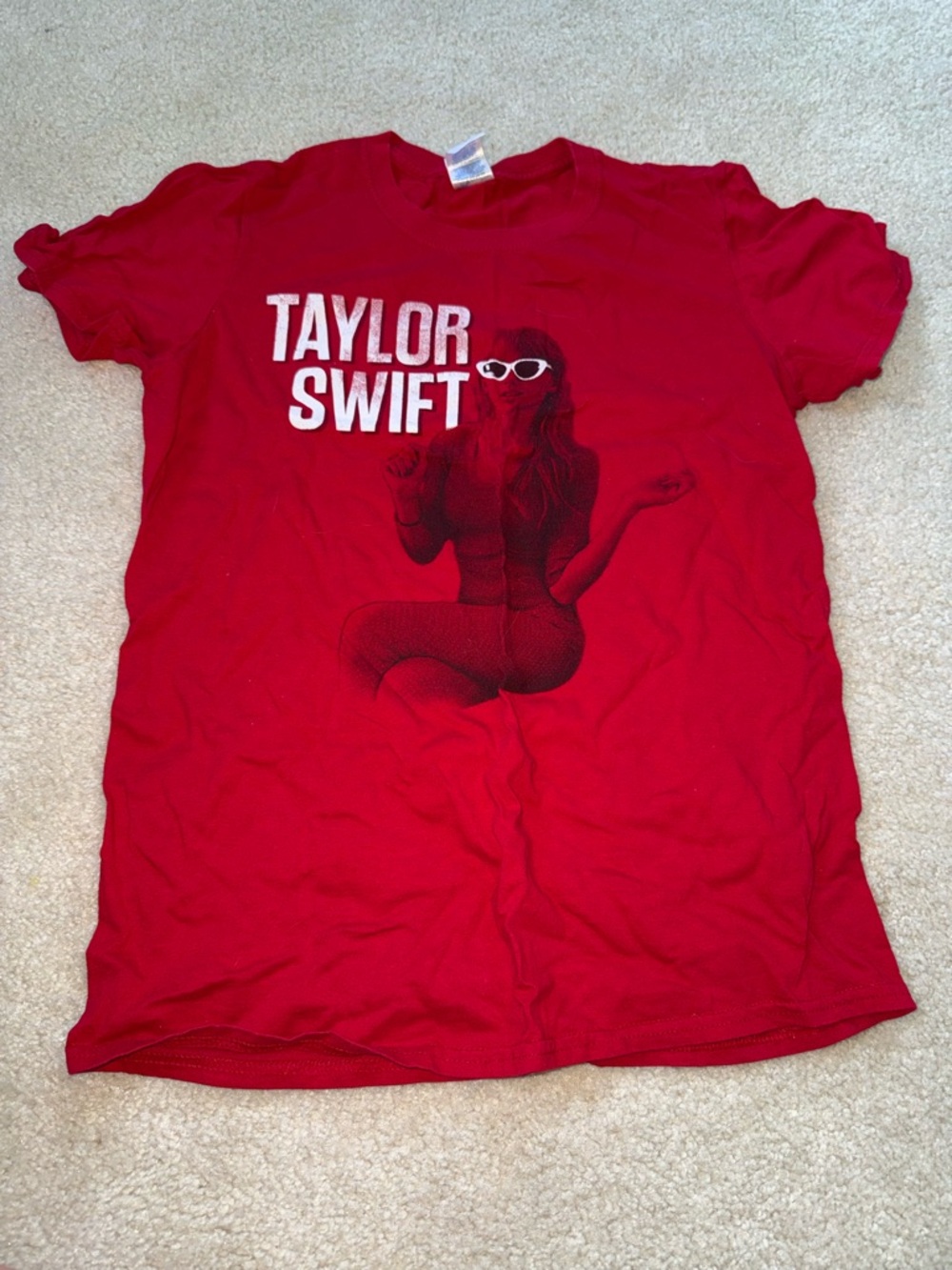 Taylor Swift Red Short Sleeve Graphic Tee 100% Cotton